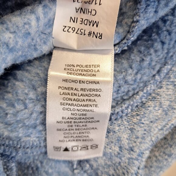 Eddie Bauer Blue Knit Full Zipper Hooded Sweater Size M - Picture 13 of 13